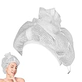 Adjustable Net Plopping Cap for Drying Curly Hair – Enhance Your Curls with Diffuser Cap for Curly Hair White