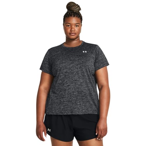 Under Armour Damen Tech Twist Short Sleeve Crew, (001) Schwarz/Weiß, 1X – Ansicht 1