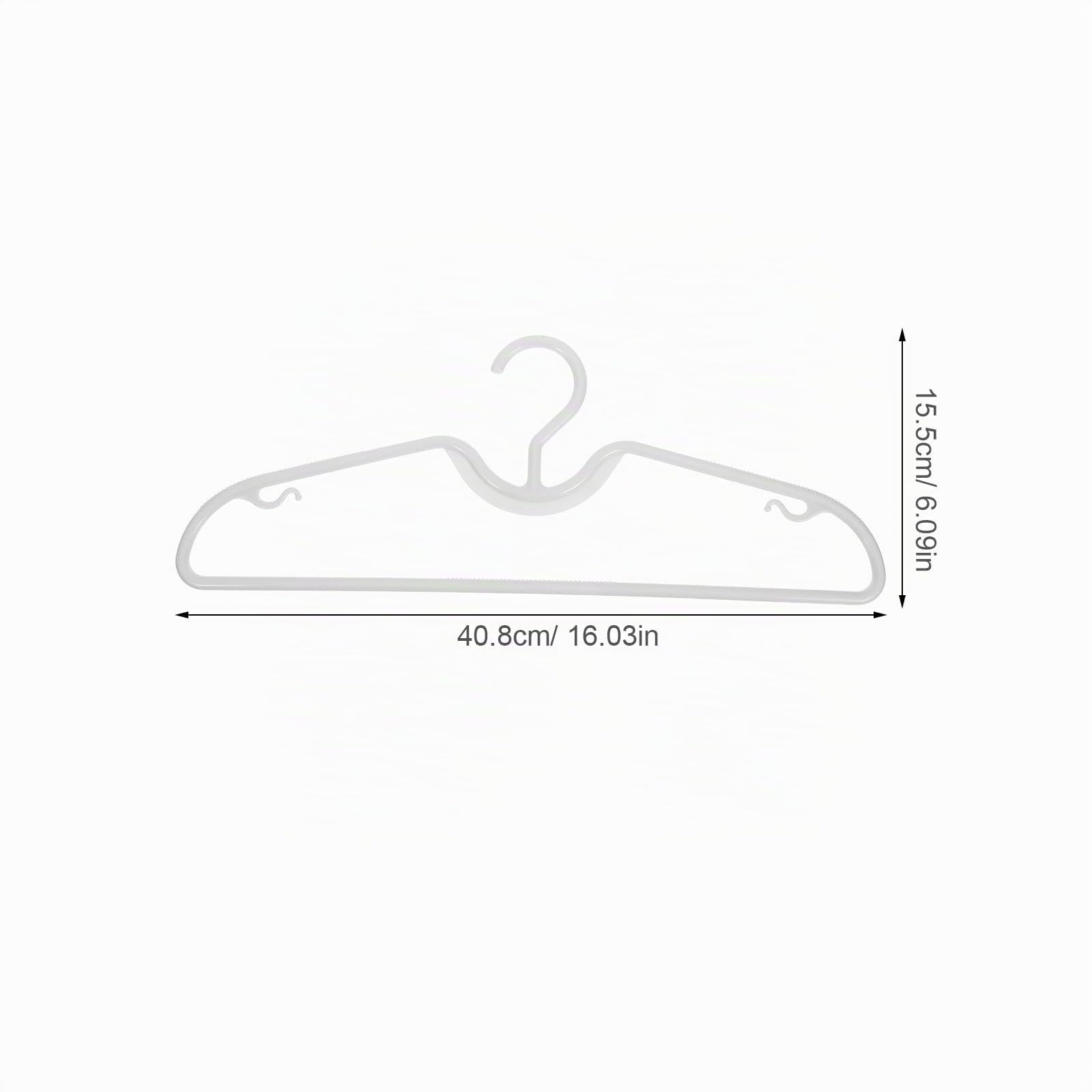 CLISPEED Perchas de Plástico para Armario, Antideslizantes Cuello Corto, 10 Piezas, Diseño Compacto para Prendas Ligeras y Camisas, Uso en Organización de Armarios