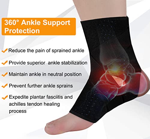 Image of Vinaco 2 pack Ankle Brace with adustable compression for Sprained Ankle | Perforated Quick-Dry Fabric, Crisscross Reinforcement Straps, Fits Both Foot, Adjustable Tension for Sports & Injury Recovery