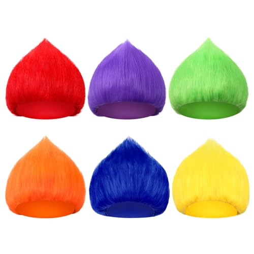 Image of Geyoga 1 Pcs Funny Wig Crazy Hair for Halloween Party,6 Colors B | Funny Colorful Wig Adults Use, Unisex Funky Hairband, Halloween Mardi Gras Cosplay Costume Party Accessories