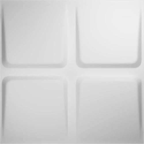 Ekena Millwork WP20X20GLWH-CASE-50 19 5/8 pulgadas de ancho x 19 5/8 pulgadas de alto Galveston EnduraWall Decorativo 3D Panel de pared Cubiertas
