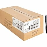 Genuine Joe Heavy Weight Plastic Knife, Black, 1000 Count