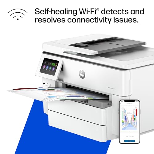 HP OfficeJet Pro 9730e Wide-Format Wireless All-in-One Color Inkjet Printer, Print, scan, Copy up to 11x17', ADF, Duplex Printing Best-for-Office, 3 Month Instant Ink Trial Included (537P6A)