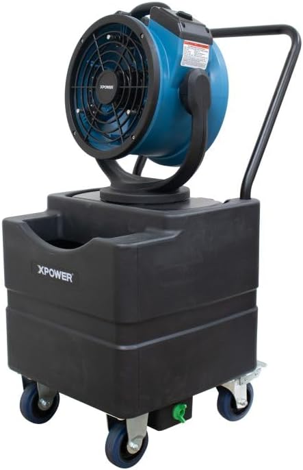 Miniatura 3 de XPOWER FM-68WK Ventilador de nebulización Oscillatin multiusos con Pumo de agua incorporado y depósito de agua móvil WT-45