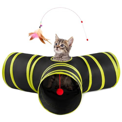 50% Off Love's Cabin 3-Way Cat Tunnel with Teaser Wand