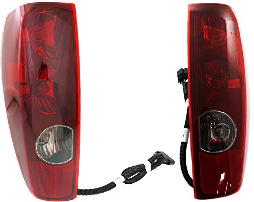 Evan Fischer Tail Light Lamp Assembly Set Compatible with 2004-2012 Chevrolet Colorado, Fits 2004-2012 GMC Canyon, With Bulb Driver and Passenger Side