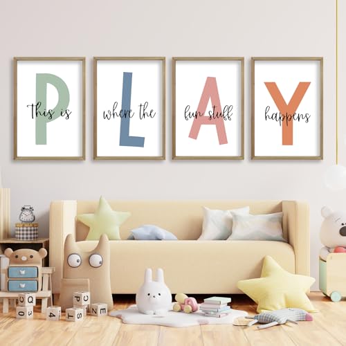 This Is Where The Fun Stuff Happens Kids Wall Art (4-piece, 24x16)