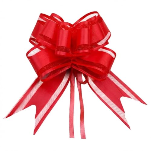 20 Pcs Red Bows for Gift Wrapping Big Bow for Present Large for Presents Ribbon Large Pull Matte Bouquets for Wedding Christmas Birthday Party Baskets Valentines Day Flower Boxes Decoration (Red)