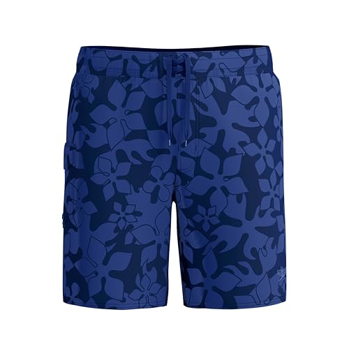 Speedo Print Boardshort 18' Short de Agua para Hombre, Peacoat, 38