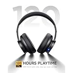 Picun B8 Bluetooth Headphones, 120H Playtime Headphones Wireless Bluetooth with 3 EQ Modes, Low Latency, Hands-Free Calls, Over Ear Headphones for Travel Home Office Cellphone PC Black - Image 3