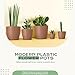 Utopia Home - Plant Pots Indoor with Drainage - 7/6.6/6/5.3/4.8 Inches Home Decor Flower Pots - Plastic Planters for Indoor Plants, Cactus, Succulents Pot (Terracotta, Pack of 10)