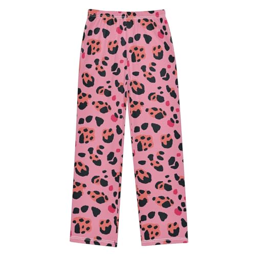 Boys' Pants Leopard Cute Cheetah Spots Pink Long Bottoms Jogger Pants Elastic Waist Trousers with Pockets S-XL