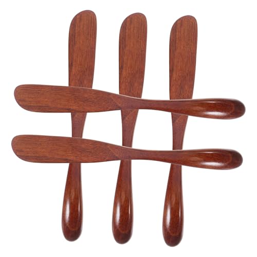 FUNOMOCYA Wooden Butter Knife Set 5pcs Spreader Stick for Butter Cheese Jam Bread Ice Facial Mask Small Wooden Knife Kitchen Accessory Sandwich Spreader