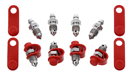 M10 X 1 29.9mm Stainless Steel Brake Bleed Screws Nipples (8) + covers