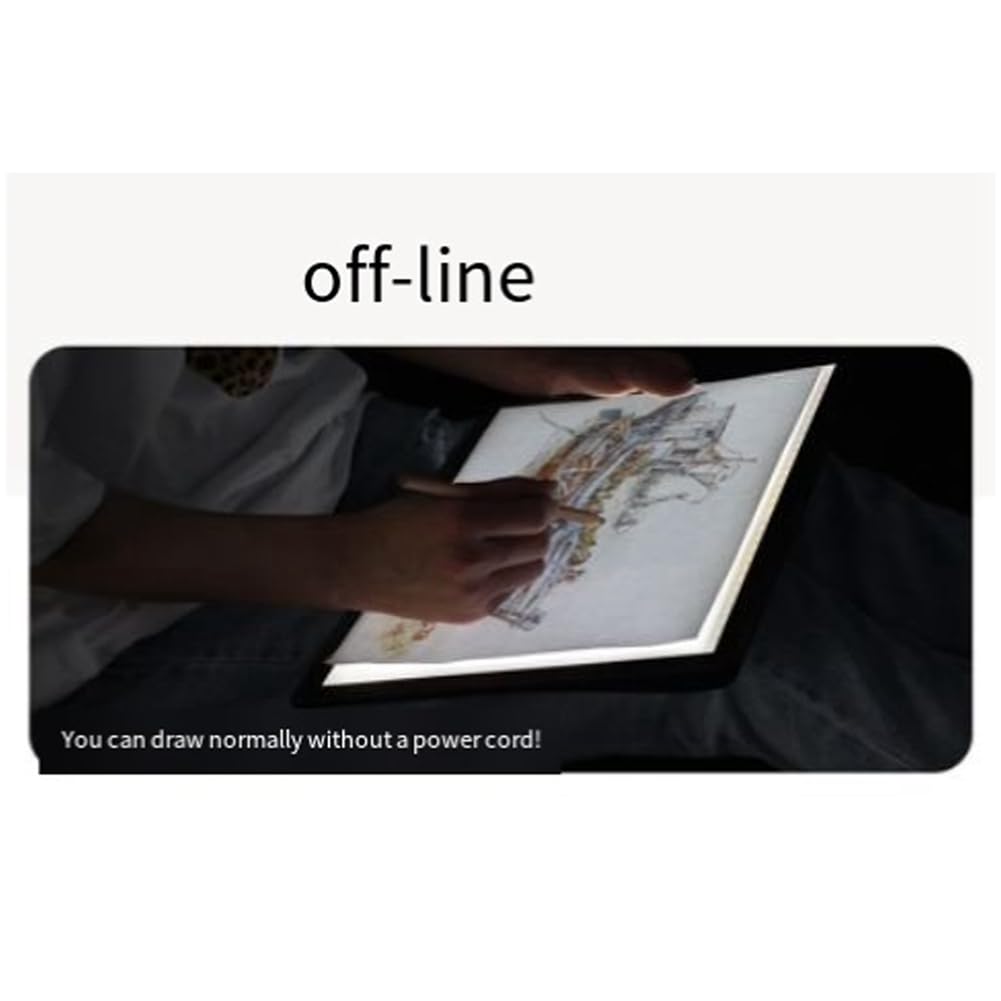 Lwaviwer Tappetino per tavolo da disegno A4, batteria al litio, copia luminosa a LED, vassoio da disegno, piattaforma di copia e scrittura, protezione degli occhi semplice