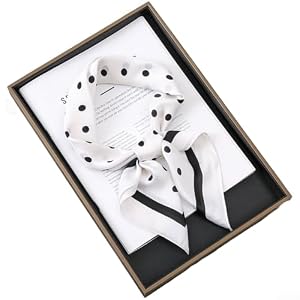 Écharpe carrée rouge à pois pour femme, 70 x 70 cm, cravate en soie synthétique, bandeau rétro tendance avec roulé à la main pour le printemps, l'été, l'automne, l'hiver (D)