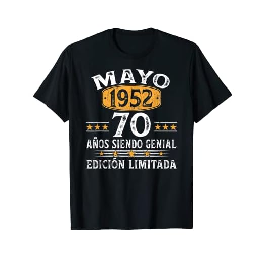 70 Años Cumpleaños Hombre Mujer Vintage Nacido En Mayo 1952 Camiseta