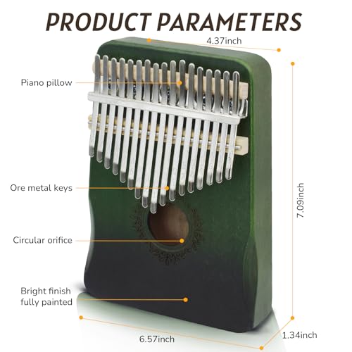 Image of Kalimba Thumb Piano 17 Key,Mbira Instrument,Musical Gift for Kids & Adults