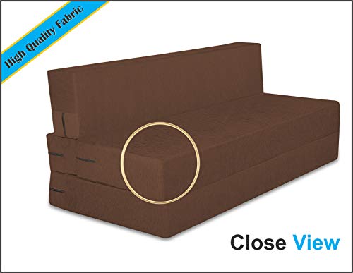 Image of Adorn India Easy Treno 3 Seater Sofa Cum Bed Sit & Sleep Perfect for Guest, Colour Brown, 6'x6', (1 Year Warranty)