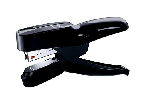 Novus Flachheftzange B 36FC (20 Blatt Heftleistung, Heftklammertyp No. 10, Metall und Kunststoff) schwarz glänzend