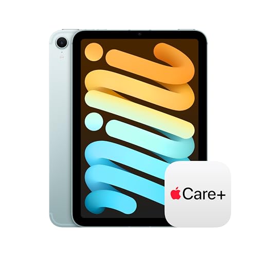 Image of Apple iPad mini (A17 Pro): Apple Intelligence, 8.3-inch Liquid Retina Display, 512GB, Wi-Fi 6E + 5G Cellular, 12MP Front /12MP Back Camera, Touch ID with AppleCare+ (2 Years) - Blue