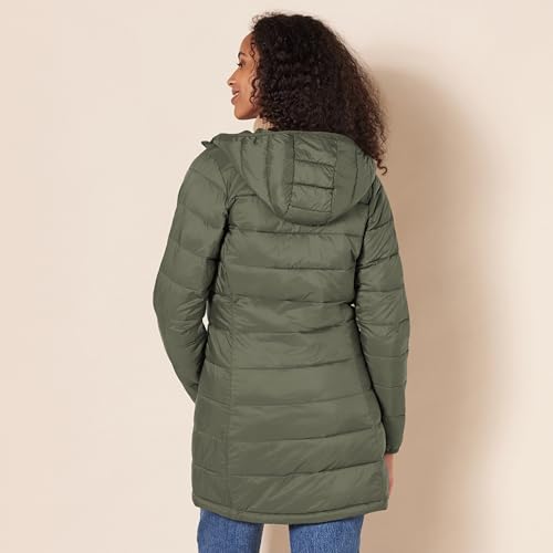 Amazon Essentials Women's Lightweight Water-Resistant Packable Puffer Coat Outerwear, -olive, Medium - image 2