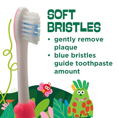 Image of GUM Monsterz Kids Toothbrush for Children & Toddlers, Soft Bristles with Suction Cup Base, Ages 2+, 1 Count (Pack of 6)