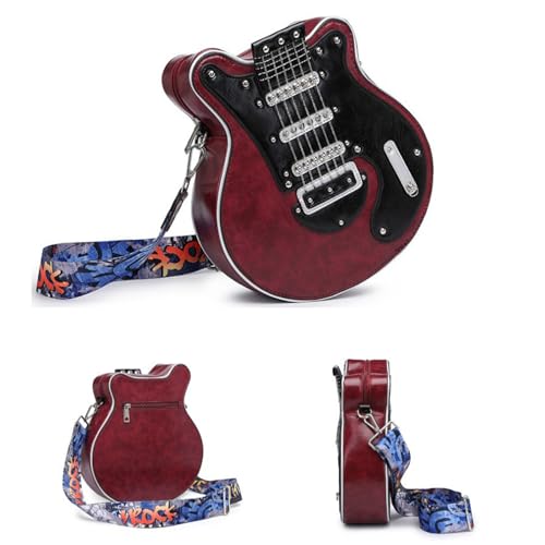 Sac à bandoulière guitare en cuir synthétique idéal pour les festivals - 5
