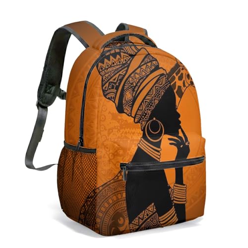 Mochila feminina africana, estampa tribal, estampa total, 40,6 cm, étnica, estampada, bolsa de viagem, moda, 04, Large