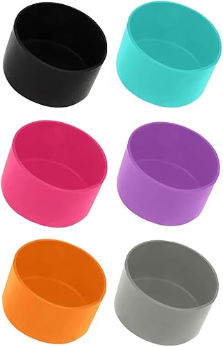 TOPTIE 6 botas protectoras de silicona, Flex se adaptan a botellas de agua de 12 a 24 onzas, funda inferior antideslizante para Hydro Flask, regreso