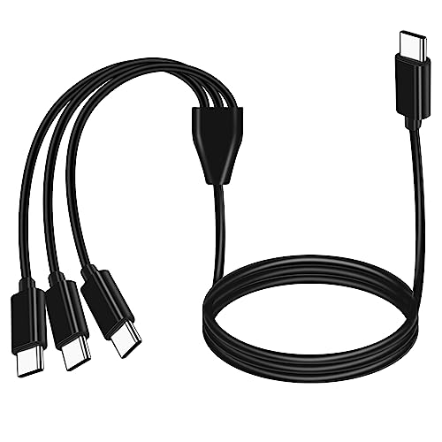 MEIRIYFA USB C Splitter Kabel, USB Typ C Stecker auf 3 Typ C Stecker Daten Ladekabel Drahtkabel für die meisten USB C Telefone Tablet Laptop - 1M