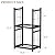 HEOMU Firewood Rack Indoor, Fireplace Tools Rack Outdoor, 2-Tier Holder with 4 Hooks, Stacking Organizer for Wood, Lumber Storage Carrier Fire Logs Stand for Fireplaces, Fire Pits and Stoves (Black)