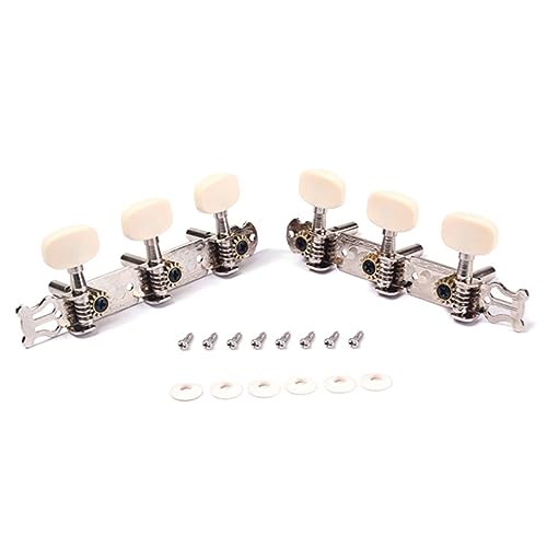 ULDIGI 2Pcs Classical Guitar Tuners Tuning Pegs Machine Heads with Buttons Standard Spacing for Acoustic Guitar Replacement Keys