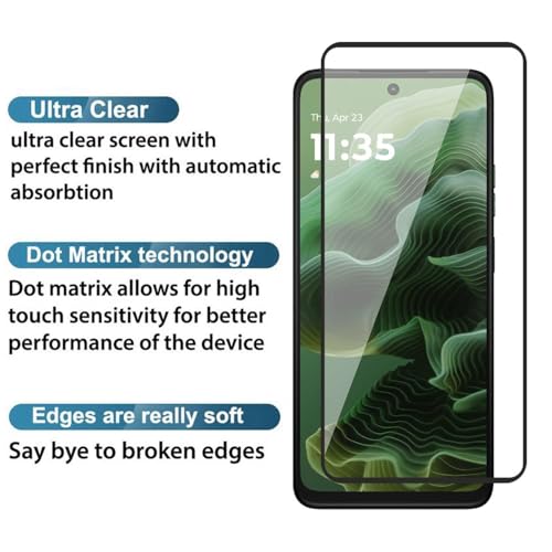 Image of HD Tempered Glass Screen Protector Compatible for Moto G35 5G, Moto G75 5G with Edge to Edge coverage and Easy Installation kit