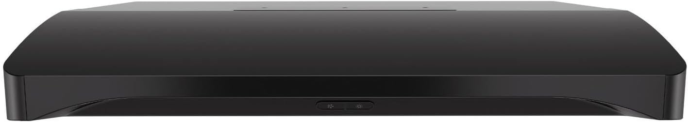 Quddiem view of Broan ALT230BL range hood showing tap-touch controls