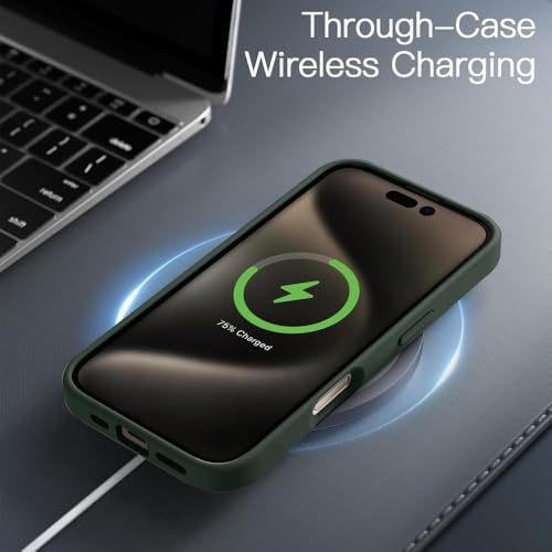 Image of KARWAN️ Hybrid Transparent iPhone 16 Pro Back Cover Case Compatibe with Mag-Safe |Camera Protection Bump | Transparent Back Cover Case for iPhone 16 Pro(PC, TPU | Green Bumper)