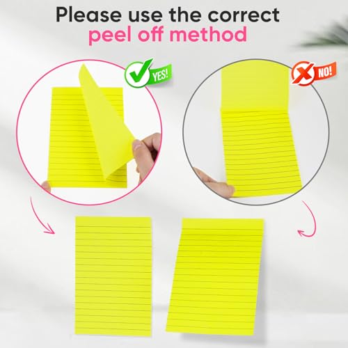 Notes adhésives bloc de papeterie de bureau mémo repositionnable jaune - 2