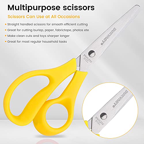 Scissors, Burvagy 6" Multipurpose Scissors Bulk 48-Pack, Right/Left Handed Comfort-Grip Handles Ultra Sharp Blade Shears Sturdy Sharp Scissors For Office Home School Sewing Fabric Craft Supplies #TOP3