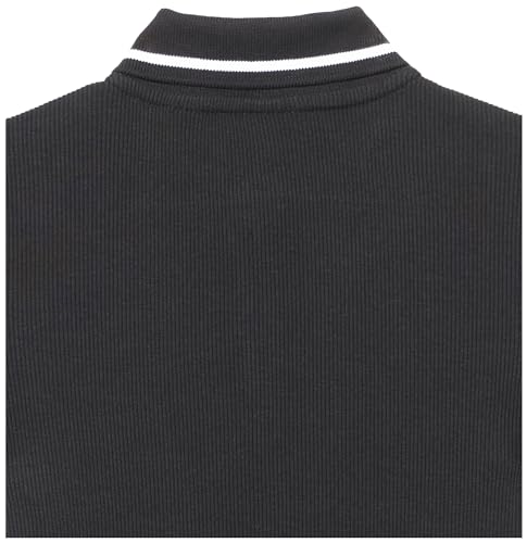 Lacoste Girls' Short Sleeve Color Blocked Neck Ribbed Polo Dress4