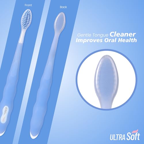 Image of Enshine Expert Protection Toothbrush for Adults - Pack of 3 | Double-Tapered Ultra Soft PBT Bristles | Premium Tooth Brush Set for Sensitive Gums | Deep Gum-Line Plaque Removal | Manual Toothbrush with Non-Slip Grip Multicolor