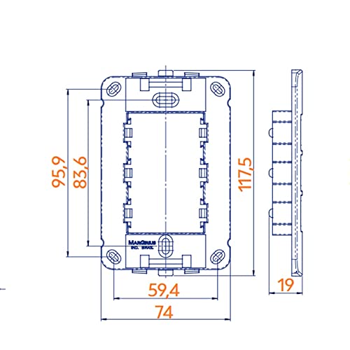 Tomada Dupla 20a 2p+t 4x2 250V Branca Margirius B3