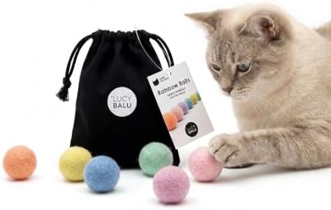 LucyBalu® Rainbow Balls Filzbälle 6er Schafwolle | Handgefilztes Bälleset in Regenbogenfarben, umweltfreundlich, schadstoffgeprüft, artgerechtes Naturspielzeug aus Nepal
