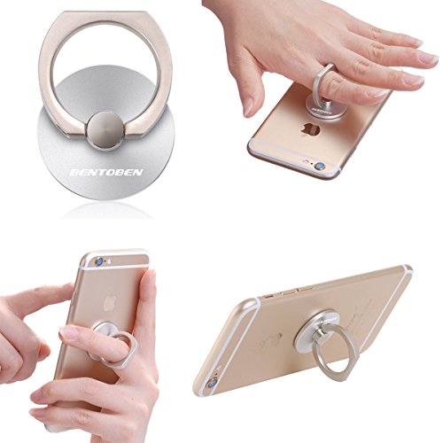 Phone Stand, BENTOBEN Universal Aluminum Ring Smartphone Stand 360 Swivel for iPhone 7/7Plus/SE/6S/6/6S Plus/6 Plus, Galaxy S7 & More,Silver