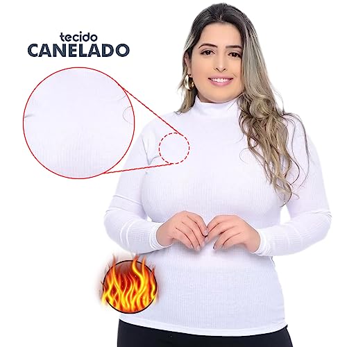 Blusa Cacharrel Térmica Canelada Quentinha Plus Size Moda Inverno Frio Para Gordinhas (as2, alpha, l