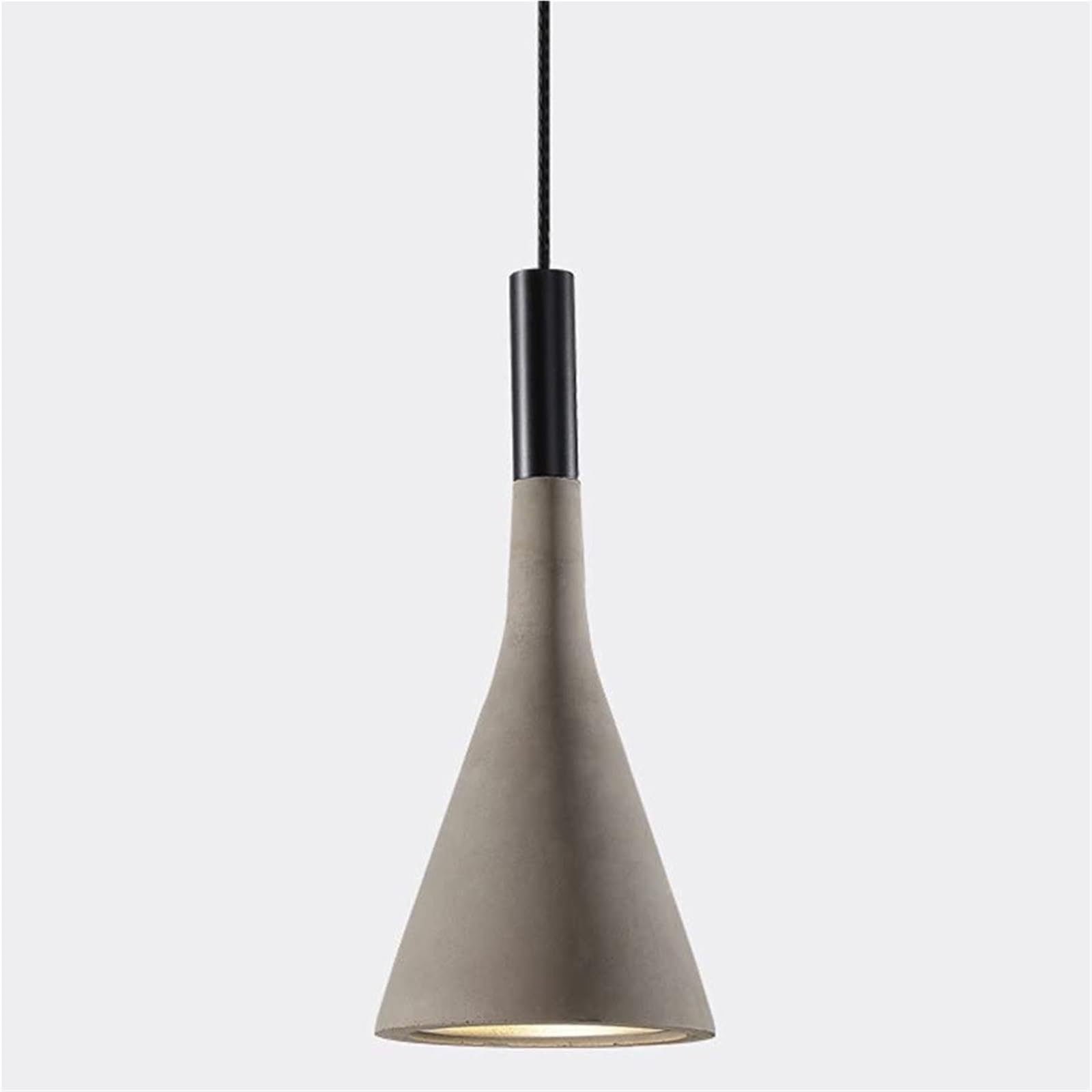 KHUKHU Industrial Retro E27 Horn Cement Pendant Lights, Nordic Creative Color Lampshade Bar Counter Exhibition Hall Ceiling Light Fixtures, Corridor Kitchen Island Restaurant(Grey)