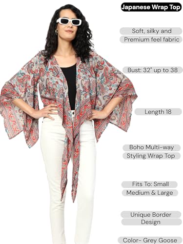 Image of KE Kanha Exports top for Women Stylish Western | wrap Tops for Woman | Perfect on Jeans Tops for Woman | Summer top | Beach Outfits Dress for Women Stylish(Light Slate 4769)