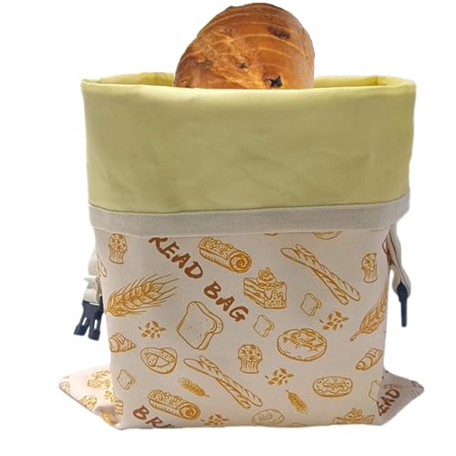 Bolsas de pan para pan casero, bolsa de pan de congelador de 11.8 x 15.3 pulgadas, mantiene la frescura durante días, bolsa reutilizable de cera de abeja, contenedor de pan de panadería