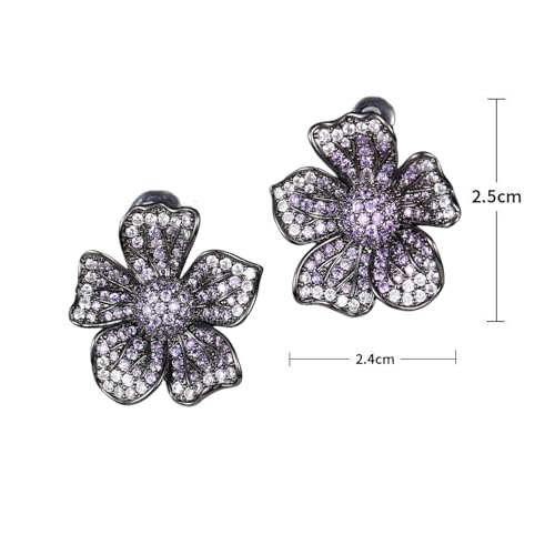 Boucles d'oreilles moissanite fleur or, éclat éternel - 7