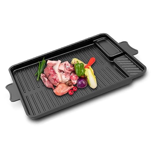 SleekPan Smokeless Grill Pan – Premium Aluminum, Non-Stick,Portable Grill Compact Design with Tilt Mechanism for Oil Drainage – Ideal for Indoor and Outdoor Grilling – Stylish Black Finish